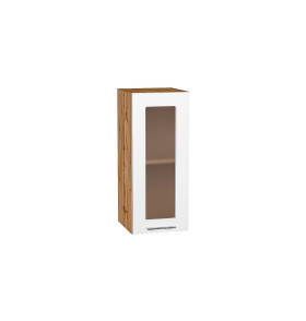 Шкаф верхний с 1-ой остекленной дверцей Валерия-М, цвет: Белый металлик