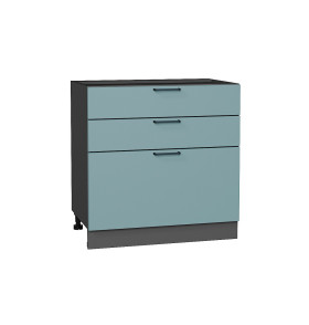 Шкаф нижний с 3-мя ящиками Флэт, цвет: Grey-green In 2S
