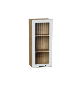 Шкаф верхний с 1-ой остекленной дверцей Ницца, цвет: Blanco