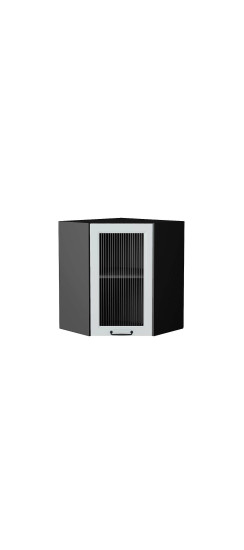 Шкаф верхний угловой остекленный Ницца, цвет: Blanco | Эмаль высокой прочности Renner (Италия)., Blanco