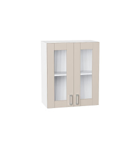 Шкаф верхний с 2-мя остекленными дверцами Лофт, цвет: Cream Silk
