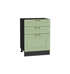 Шкаф нижний с 3-мя ящиками Ницца, цвет: Дуб оливковый