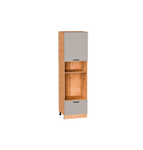 Шкаф пенал с 1-ой дверцей и ящиком под технику Фрейм, цвет: Clay Silk