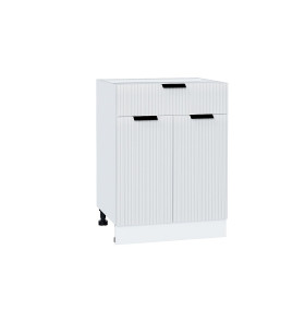 Шкаф нижний с 2-мя дверцами и ящиком Евро Лайн, цвет: Белый