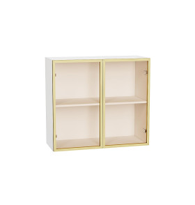 Шкаф верхний с 2-мя остекленными дверцами, цвет: Золотой