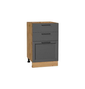 Шкаф нижний с 3-мя ящиками Сканди, цвет: Stormy Silkwood