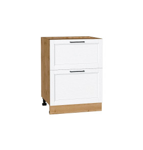 Шкаф нижний с 2-мя ящиками Сканди, цвет: White Silkwood