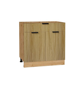 Шкаф нижний с 2-мя дверцами и ящиком Евро, цвет: Дуб песочный