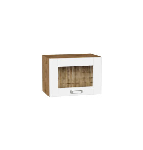 Шкаф верхний горизонтальный остекленный Лофт, цвет: White Silk