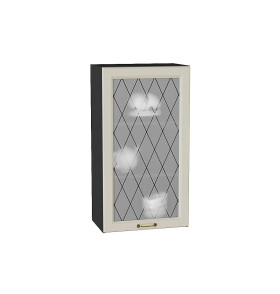 Шкаф верхний с 1-ой остекленной дверцей Ницца, цвет: Агат