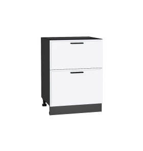 Шкаф нижний с 2-мя ящиками Фрейм, цвет: White Silk