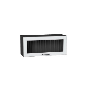 Шкаф верхний горизонтальный остекленный Ницца, цвет: Blanco