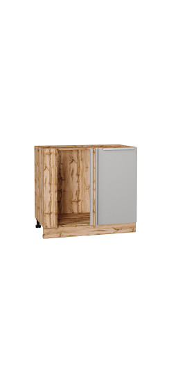 Шкаф нижний угловой Фьюжн, цвет: Silky Light Grey | ПЭТ, Silky Light Grey