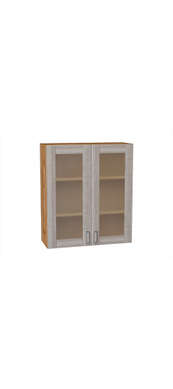 Шкаф верхний с 2-мя остекленными дверцами Лофт, цвет: Cappuccino Veralinga | Эко Шпон — структурный материал с защитным слоем оверлея (Южная Корея). Отличается высокой стойкостью к истиранию и механическим повреждениям. Репродукция натуральных материалов 
