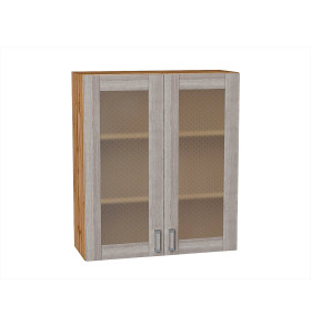 Шкаф верхний с 2-мя остекленными дверцами Лофт, цвет: Cappuccino Veralinga