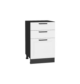 Шкаф нижний с 3-мя ящиками Нео, цвет: White Silk