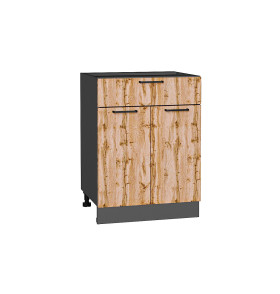 Шкаф нижний с 2-мя дверцами и ящиком Флэт, цвет: Wotan Oak 2S