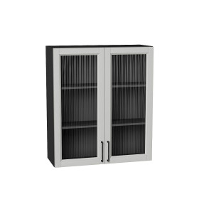 Шкаф верхний с 2-мя остекленными дверцами Сканди, цвет: Grey Silkwood