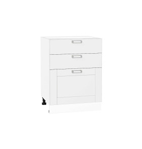 Шкаф нижний с 3-мя ящиками Лофт, цвет: White Silk