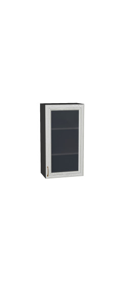 Шкаф верхний с 1-ой остекленной дверцей Шале, цвет: White Dreamline | Эко Шпон — структурный материал с защитным слоем оверлея (Южная Корея). Отличается высокой стойкостью к истиранию и механическим повреждениям. Репродукция натуральных материалов — Super