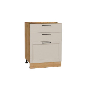 Шкаф нижний с 3-мя ящиками Сканди, цвет: Cream Silkwood