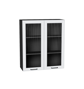 Шкаф верхний с 2-мя остекленными дверцами Барселона, цвет: Белый