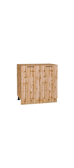 Шкаф нижний с 2-мя дверцами Флэт, цвет: Wotan Oak 2S | ЛДСП, Wotan Oak 2S