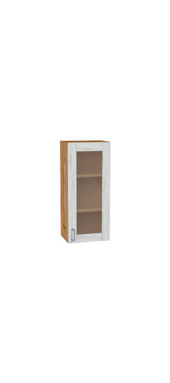 Шкаф верхний с 1-ой остекленной дверцей Лофт, цвет: Nordic Oak | Эко Шпон — структурный материал с защитным слоем оверлея (Южная Корея). Отличается высокой стойкостью к истиранию и механическим повреждениям. Репродукция натуральных материалов — Super Real