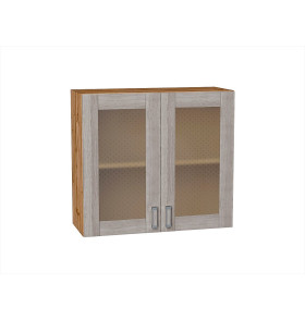 Шкаф верхний с 2-мя остекленными дверцами Лофт, цвет: Cappuccino Veralinga