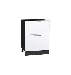 Шкаф нижний с 2-мя ящиками Валерия-М, цвет: Белый металлик