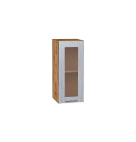 Шкаф верхний с 1-ой остекленной дверцей Валерия-М, цвет: Серый металлик дождь светлый