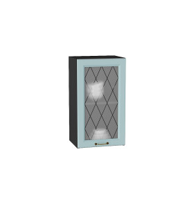 Шкаф верхний с 1-ой остекленной дверцей Ницца, цвет: Голубой