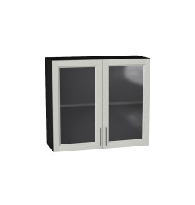 Шкаф верхний с 2-мя остекленными дверцами Сканди, цвет: Cappuccino Softwood