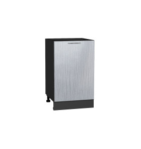 Шкаф нижний с 1-ой дверцей Валерия-М, цвет: Серый металлик дождь светлый