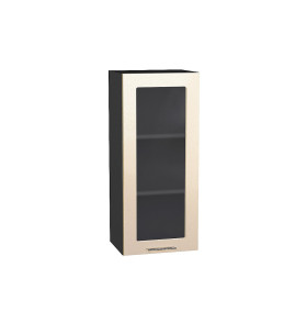 Шкаф верхний с 1-ой остекленной дверцей Валерия-М, цвет: Бежевый металлик