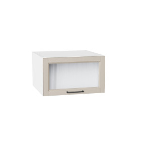 Шкаф верхний горизонтальный остекленный глубокий Сканди, цвет: Cream Silkwood