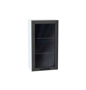 Шкаф верхний с 1-ой остекленной дверцей Глетчер, цвет: Маренго Силк