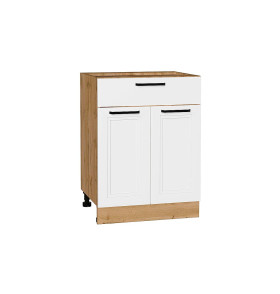 Шкаф нижний с 2-мя дверцами и ящиком Нео, цвет: White Silk