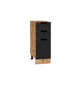 Шкаф нижний с 3-мя ящиками Евро Лайн, цвет: Антрацит