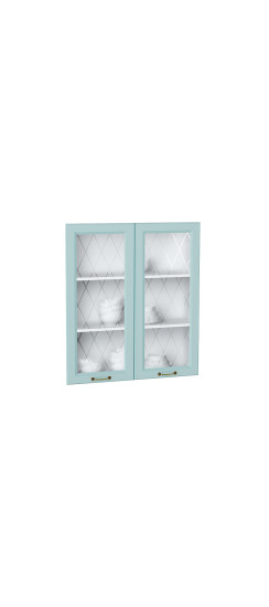 Комплект фасадов Ницца со стеклом для каркаса Ф-55Н В809, цвет: Голубой | Пленка ПВХ., Голубой