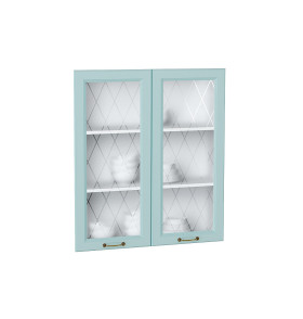 Комплект фасадов Ницца со стеклом для каркаса Ф-55Н В809, цвет: Голубой
