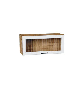 Шкаф верхний горизонтальный остекленный Барселона, цвет: Белый