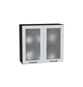 Шкаф верхний с 2-мя остекленными дверцами Ницца, цвет: Blanco