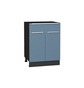 Шкаф нижний с 2-мя дверцами и ящиком Фьюжн, цвет: Silky Blue