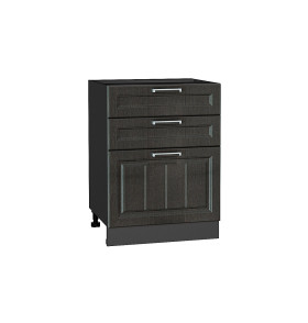 Шкаф нижний с 3-мя ящиками Прага, цвет: Венге премиум