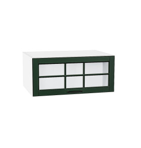 Шкаф верхний горизонтальный остекленный глубокий Дублин, цвет: Special Green