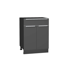 Шкаф нижний с 2-мя дверцами и ящиком Фьюжн, цвет: Stormy Silk