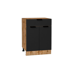 Шкаф нижний с 2-мя дверцами и ящиком Евро, цвет: Антрацит