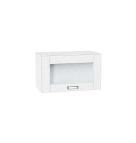 Шкаф верхний горизонтальный остекленный Лофт, цвет: White Silk