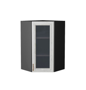 Шкаф верхний угловой остекленный Шале, цвет: White Dreamline